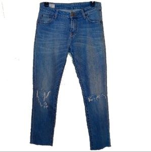 Maison Kitsune Distressed Denim Jeans